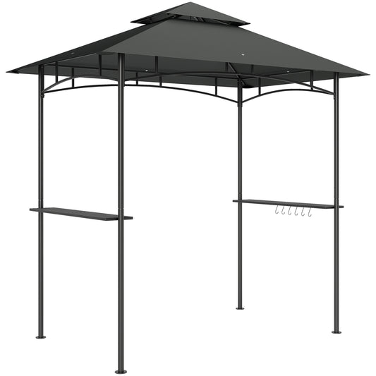 8' x 5' Grill Gazebo, Double Tiered BBQ Gazebo Shelter Canopy