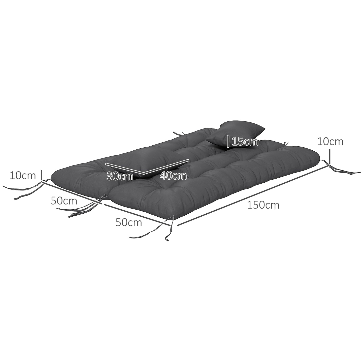 Back and Seat Cushion Replacement with 2 Pillows