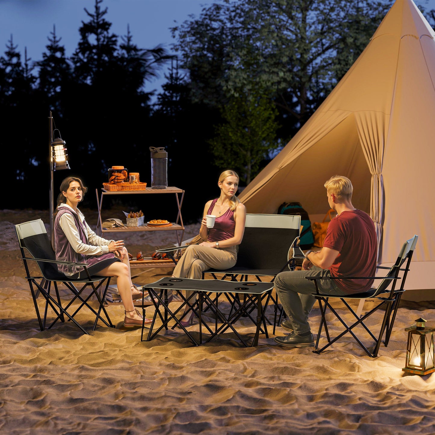 Four-Piece Portable Picnic Table Set