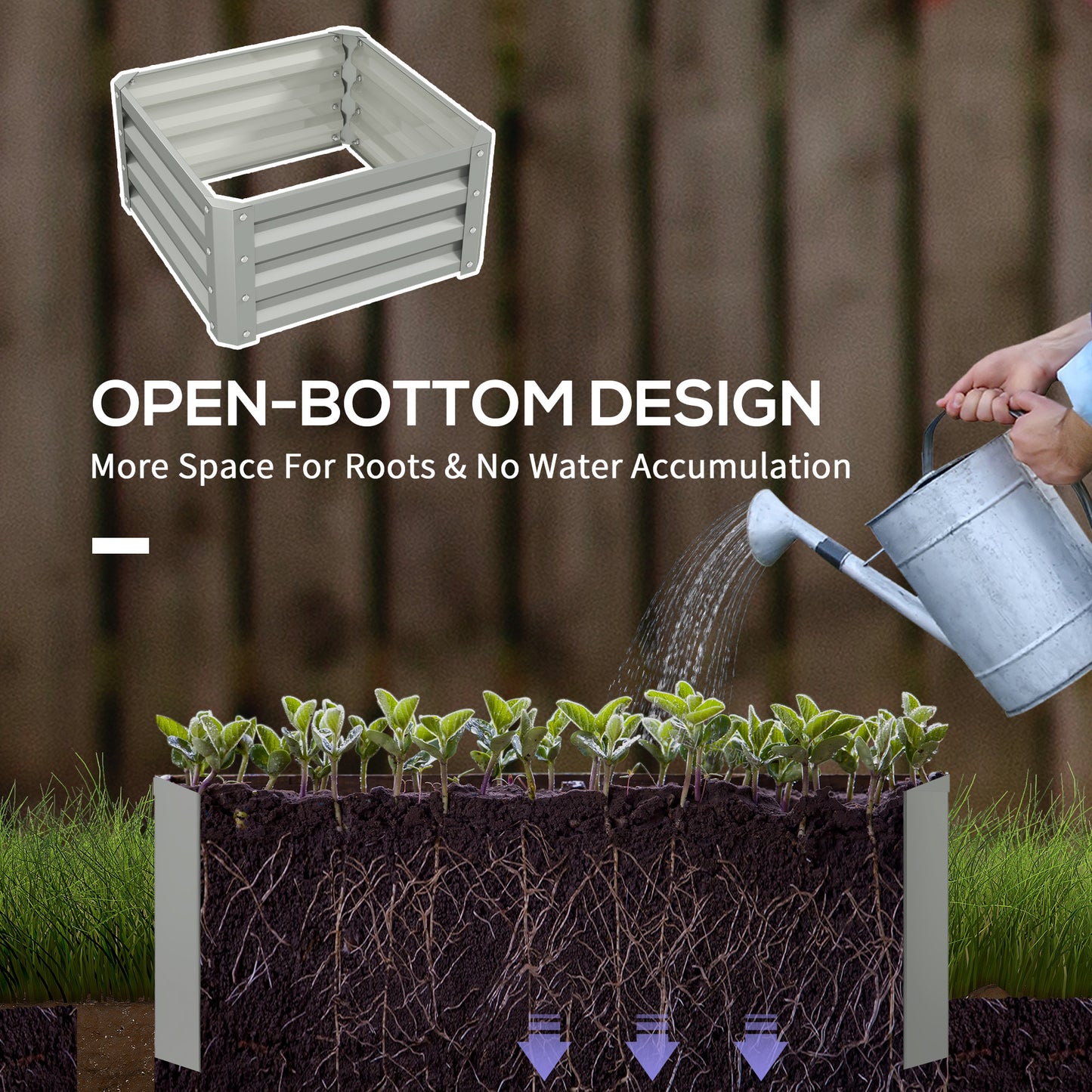 Set of Two 60 x 60cm Steel Planter Boxes