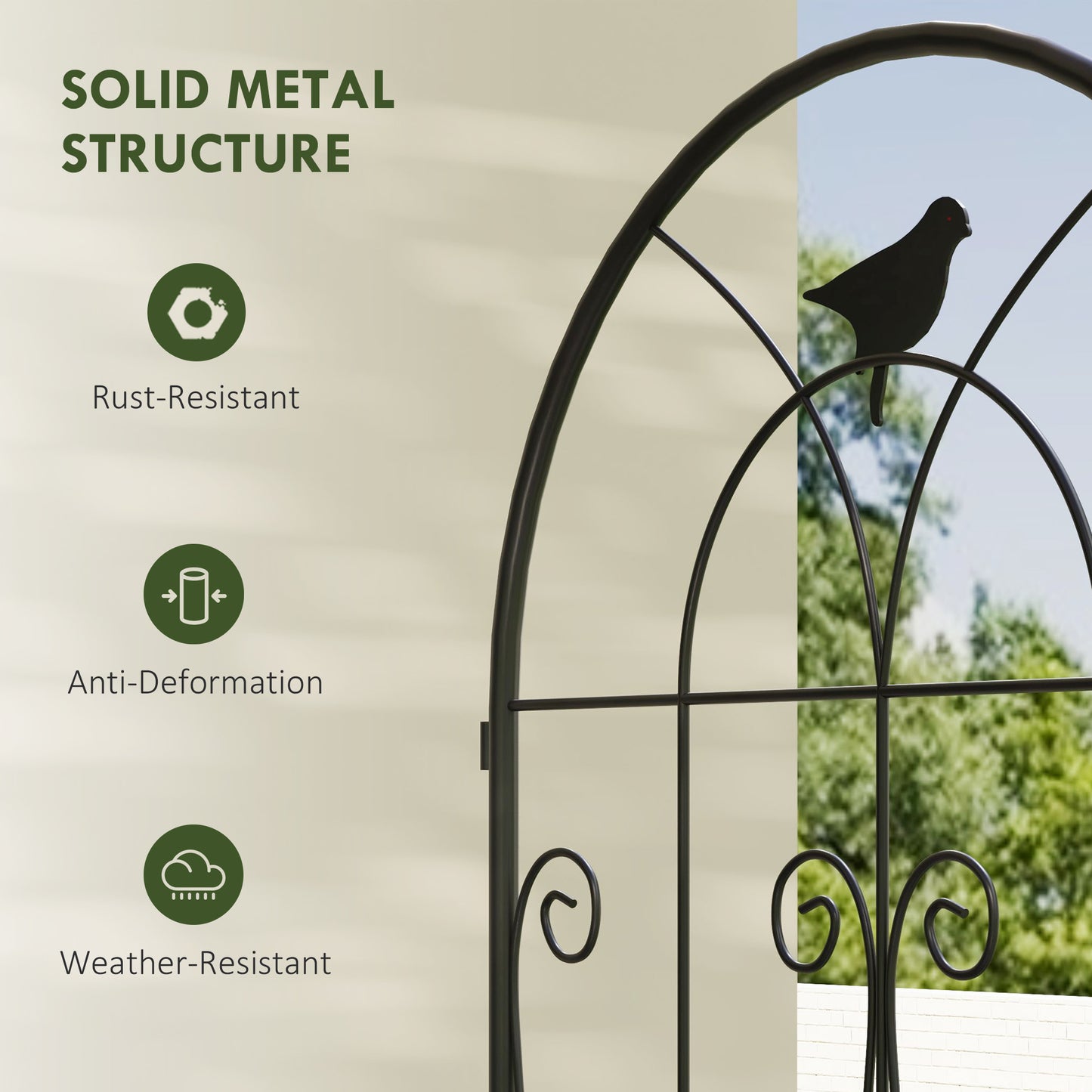 Set of 2 Garden Trellis, Metal Fence Panels (1)