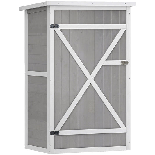 Wooden Small Shed, Garden Storage Shed with Shelves and Bolt Latch