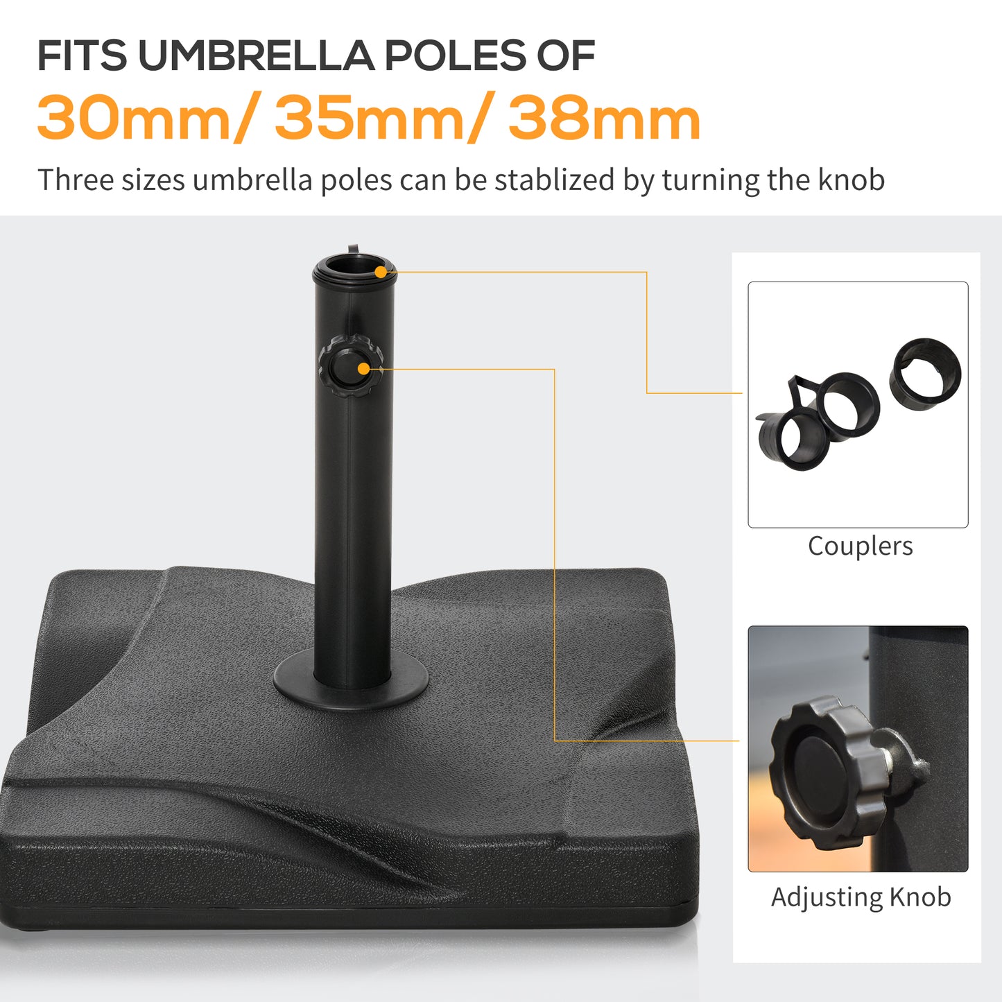 20kg Square Parasol Base Outdoor Garden Cement Umbrella Weight