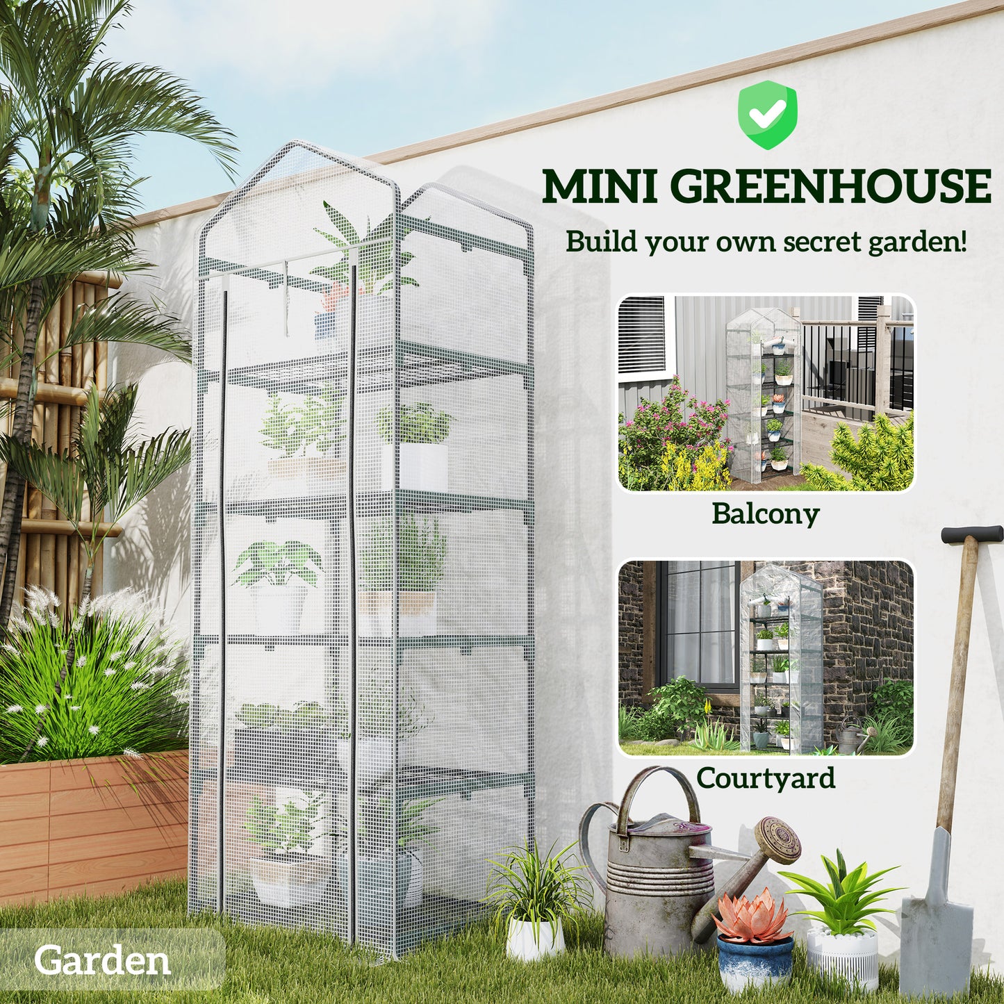 193cm Five Shelf Mini Greenhouse