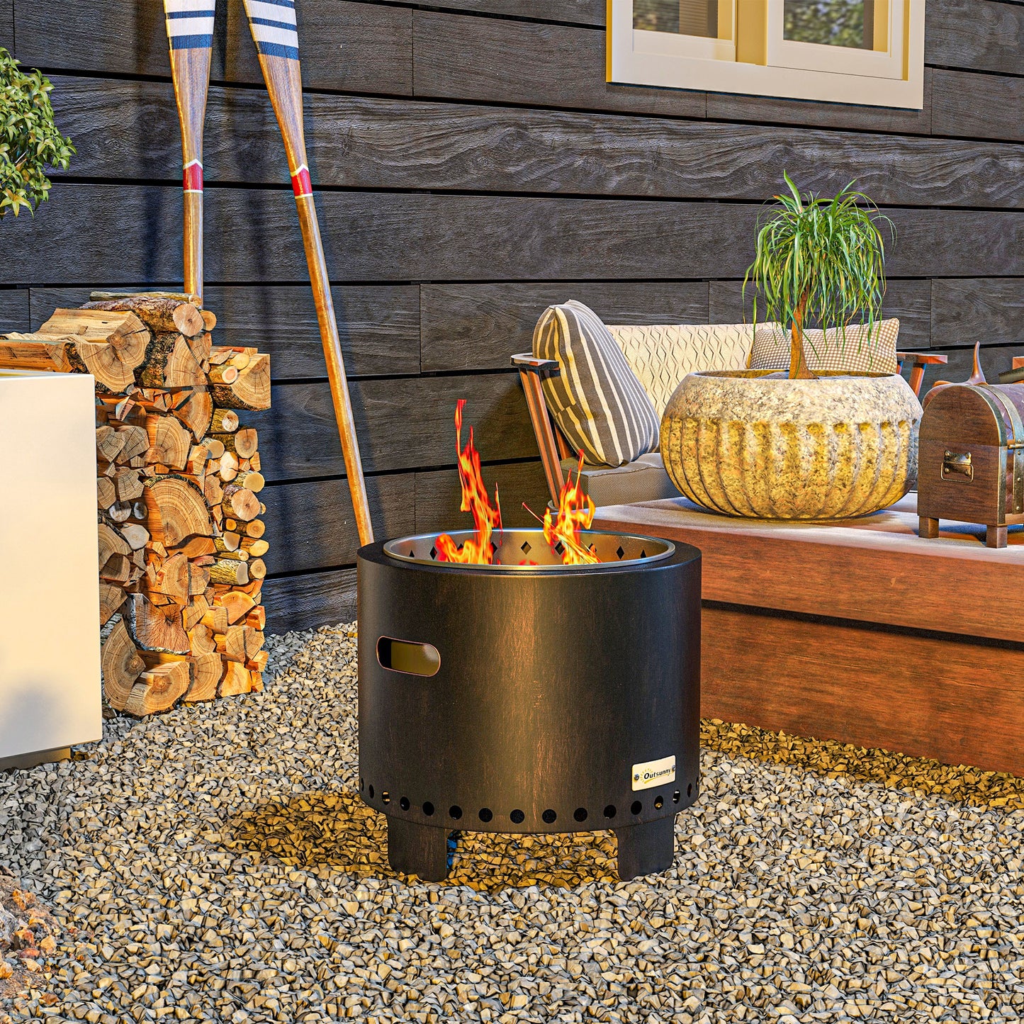 Metal Wood-burning Smokeless Fire Pit