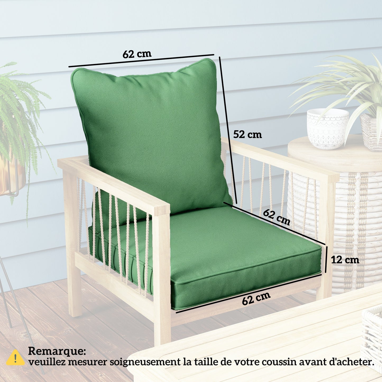 Seat and Back Padded Cushion Set, CUSHION ONLY