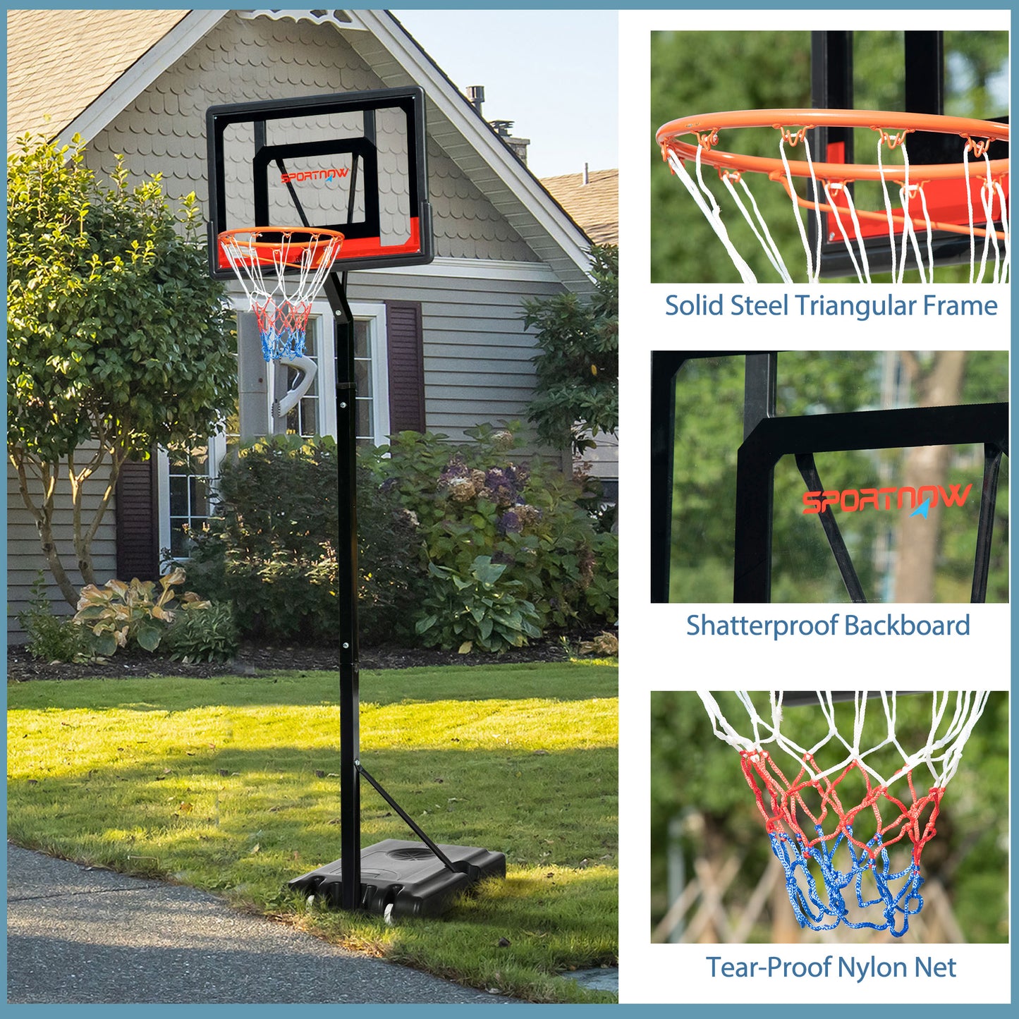 2.6-3.1m Adjustable Basketball Hoop
