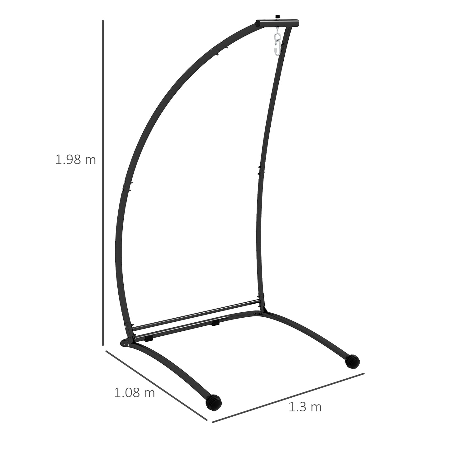 Hammock Chair Stand, C Shape Hanging Heavy Duty Metal Frame Hammock