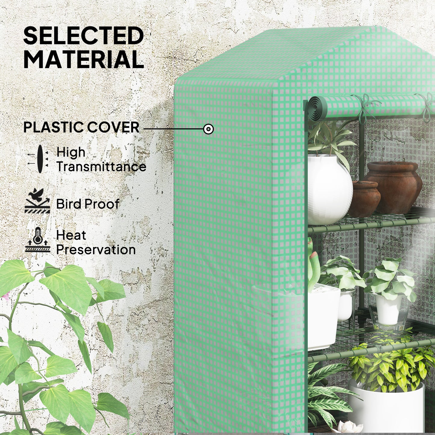 3 Tier Mini Greenhouse Portable Garden Grow House with Roll Up Door (1)