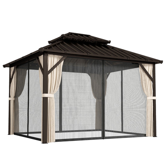 3x3 m Hardtop Gazebo Canopy with UPF50+ Double Galvanised Steel Roof