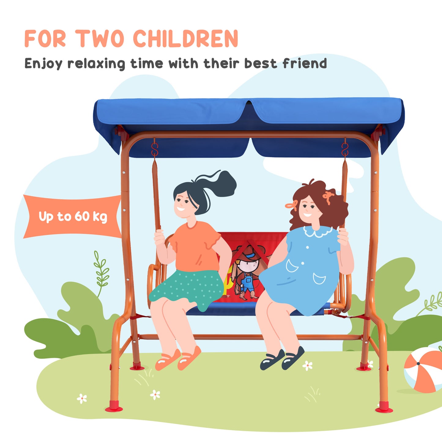 Two Seater Kids Garden Swing (1)