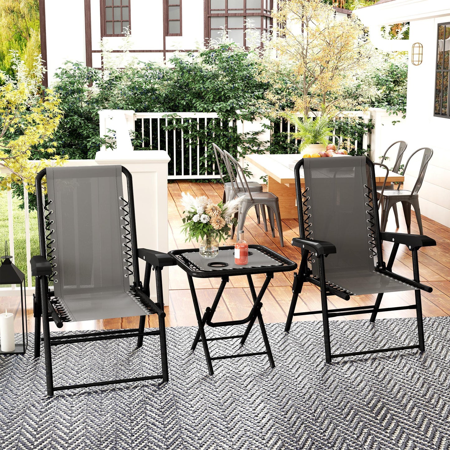 Three-Piece Garden Table and Chair Set