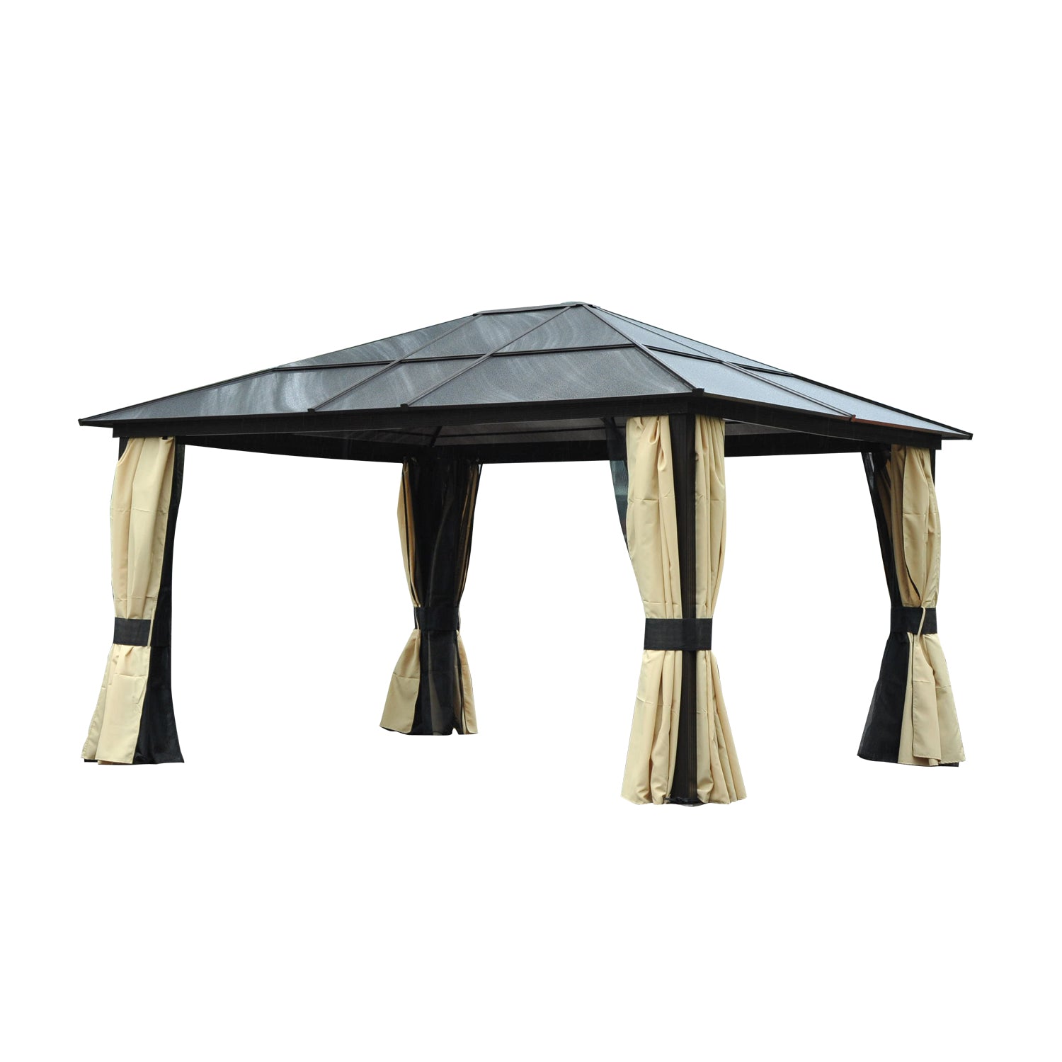 3.6 x 4m Hardtop Gazebo Canopy with Polycarbonate Roof