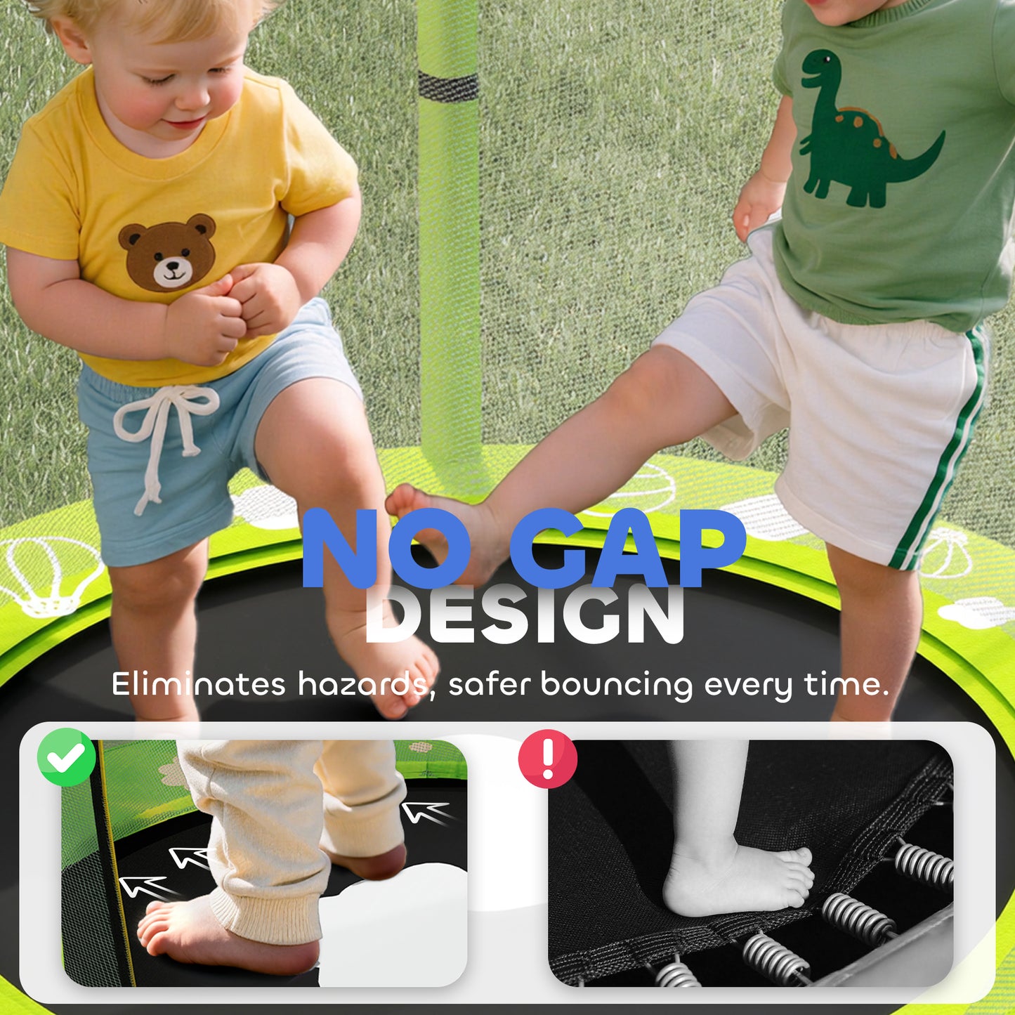 4.6ft Toddler Trampoline w/ Safety Enclosure Net