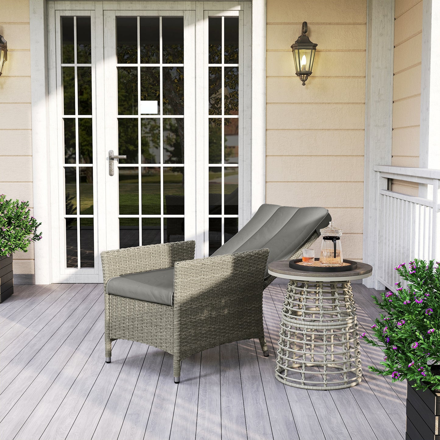 105°-150° Reclining Rattan Chair