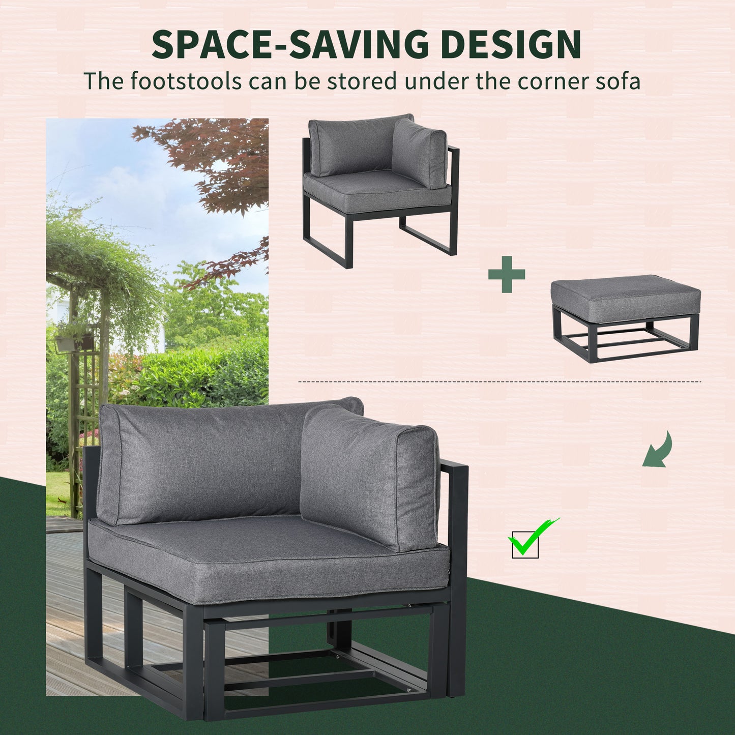 6 Piece Outdoor Couch, Sectional Sofa Set