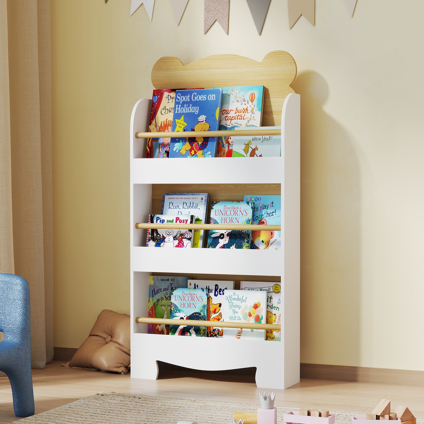 Kids Bookshelf, 3 Tier Children Bookcase