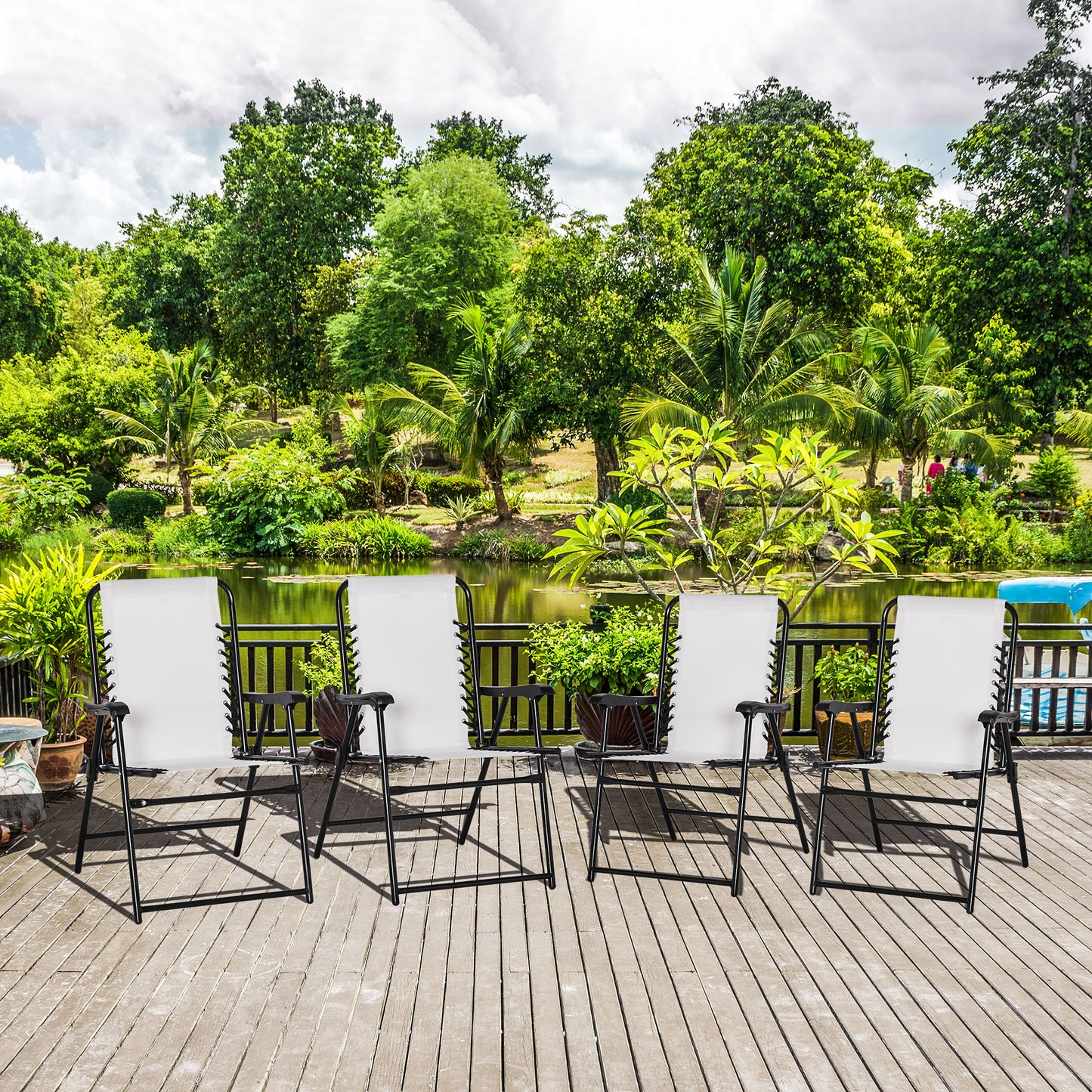 Pieces Patio Folding Chair Set