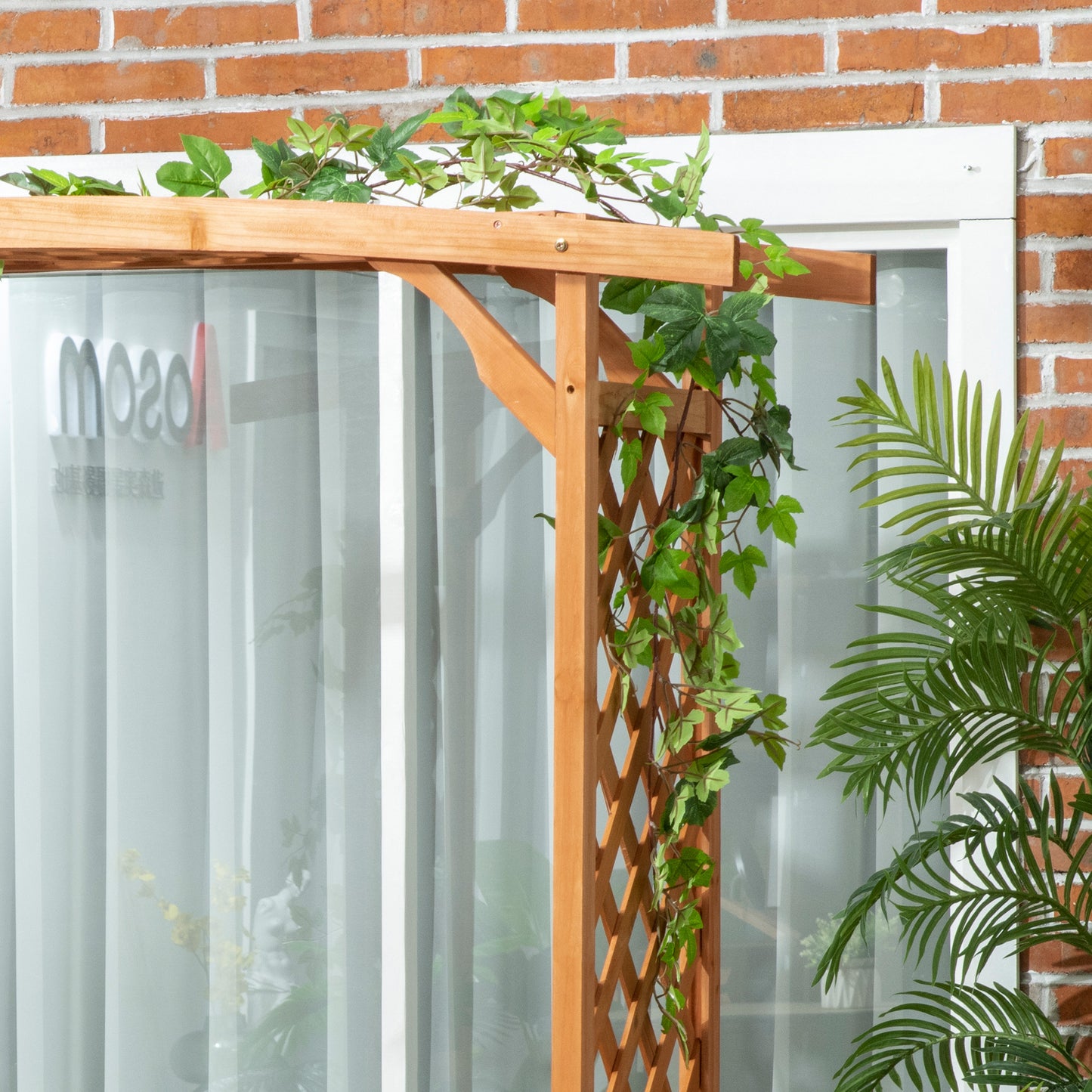 Garden Bench, Wooden Garden Arbour with Seat for Vines/Climbing Plants