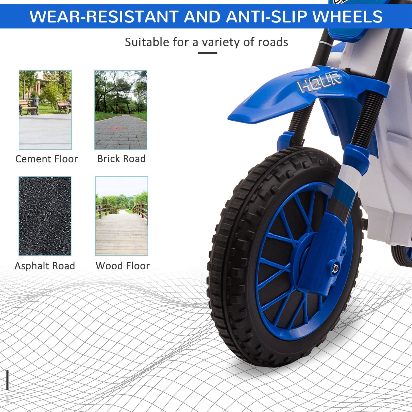 12V Kids Electric Motorcycle Ride-On, with Training Wheels