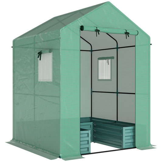 Small Greenhouse with Raised Garden Bed