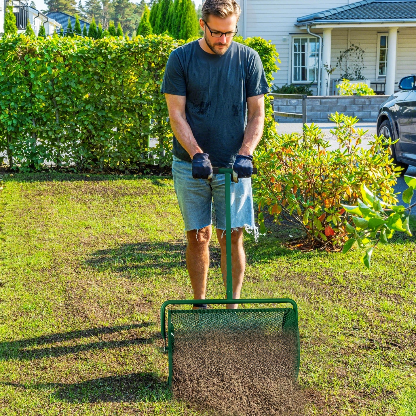 Compost Spreader, 24" Peat Moss Spreader