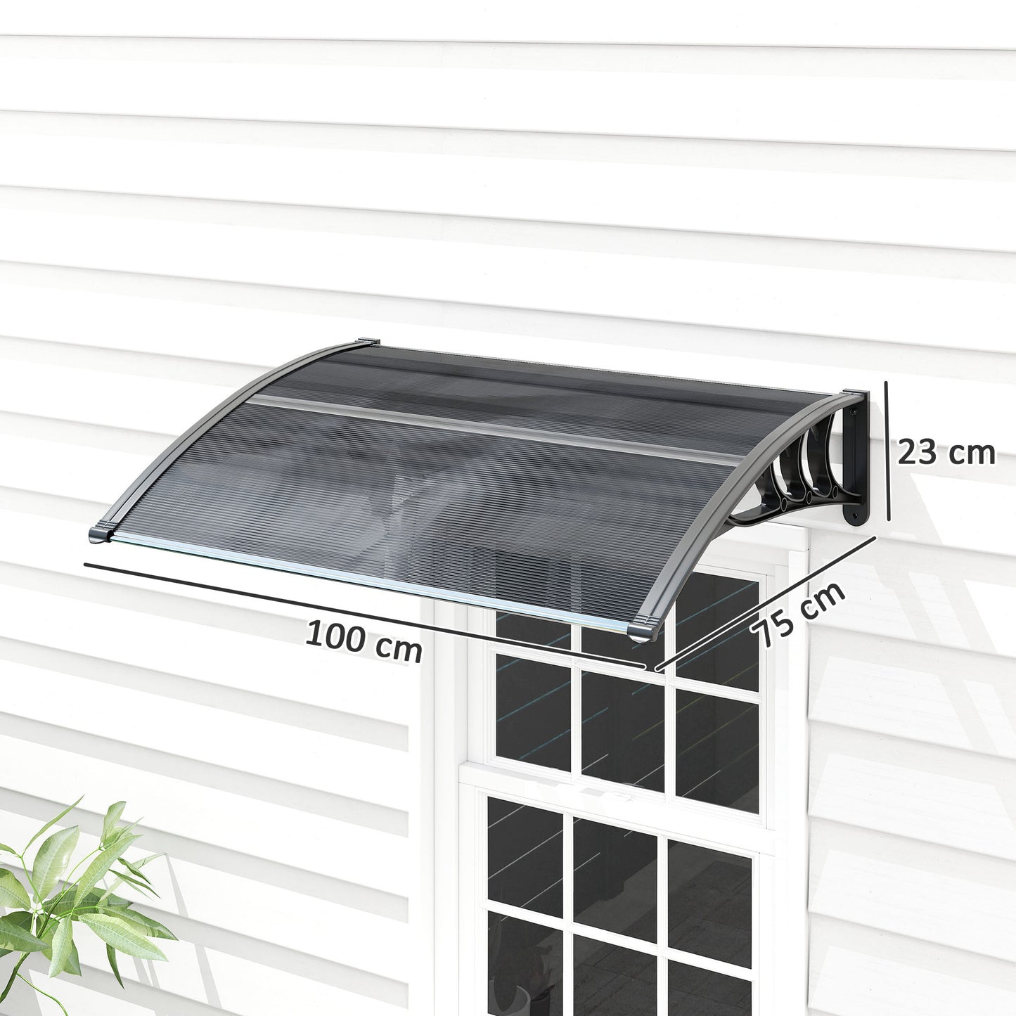Front Door Canopy Outdoor Awning Aluminium Rigid Plastic (2)