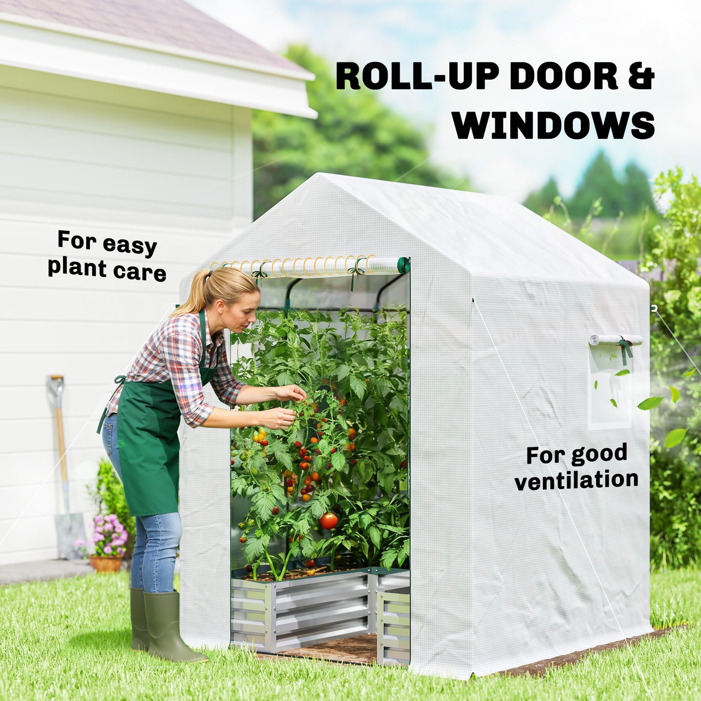 Small Greenhouse with Raised Garden Bed