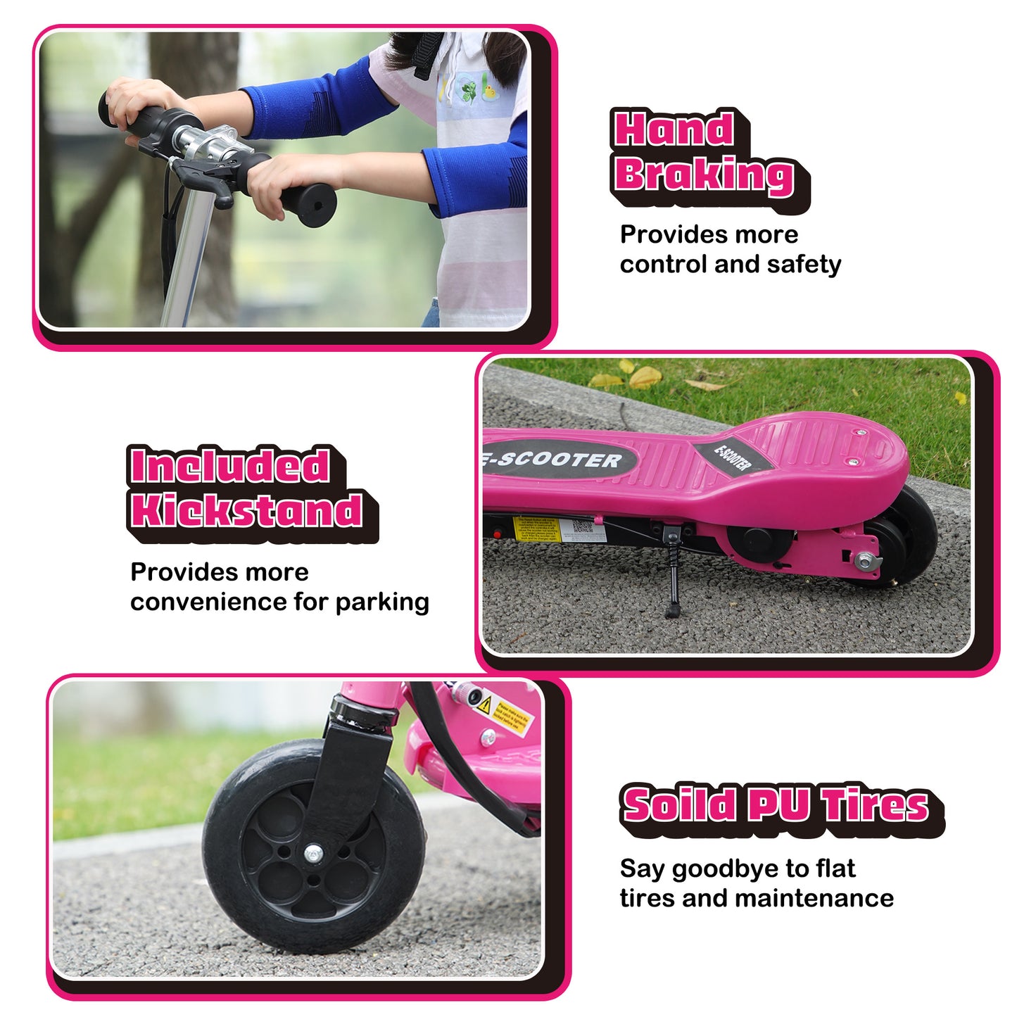 Foldable Electric Kids Scooter, Ride-on for Ages 7-14 Years