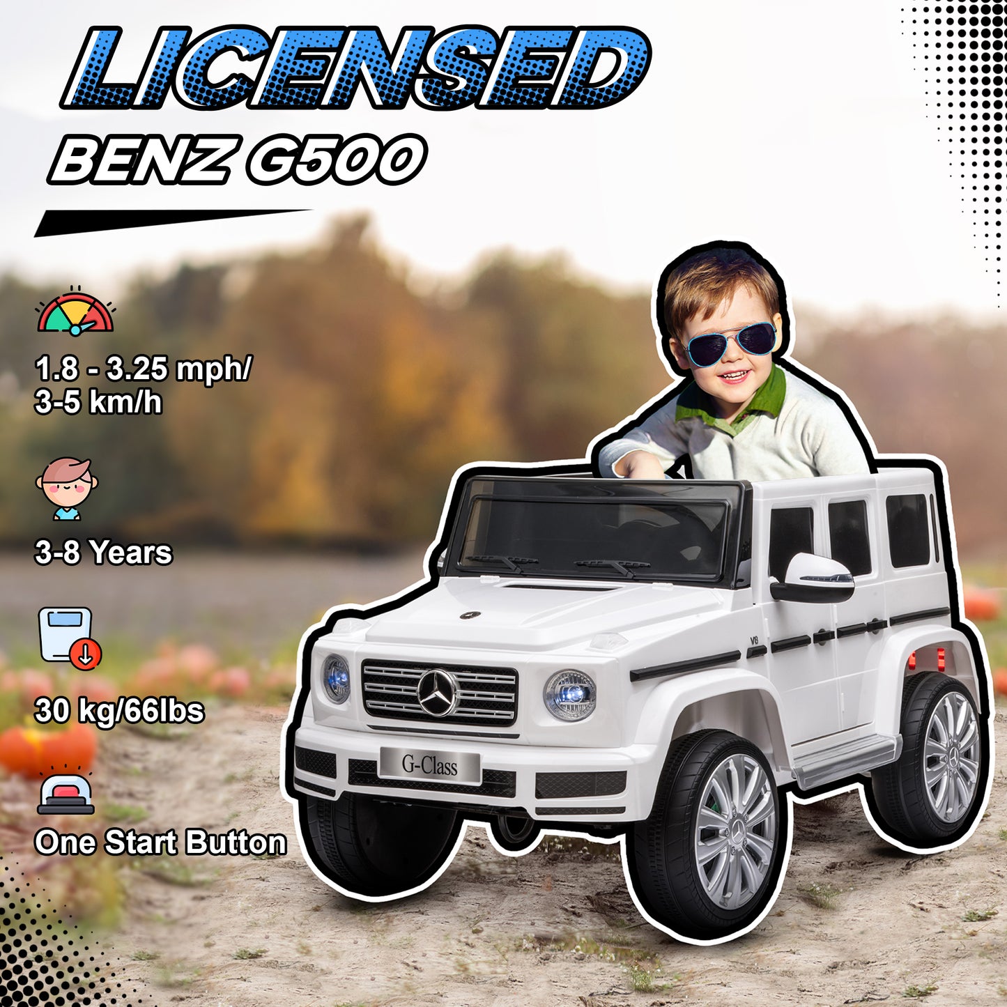 Mercedes Benz G500 Licensed 12V Kids Electric Ride On Car Toy