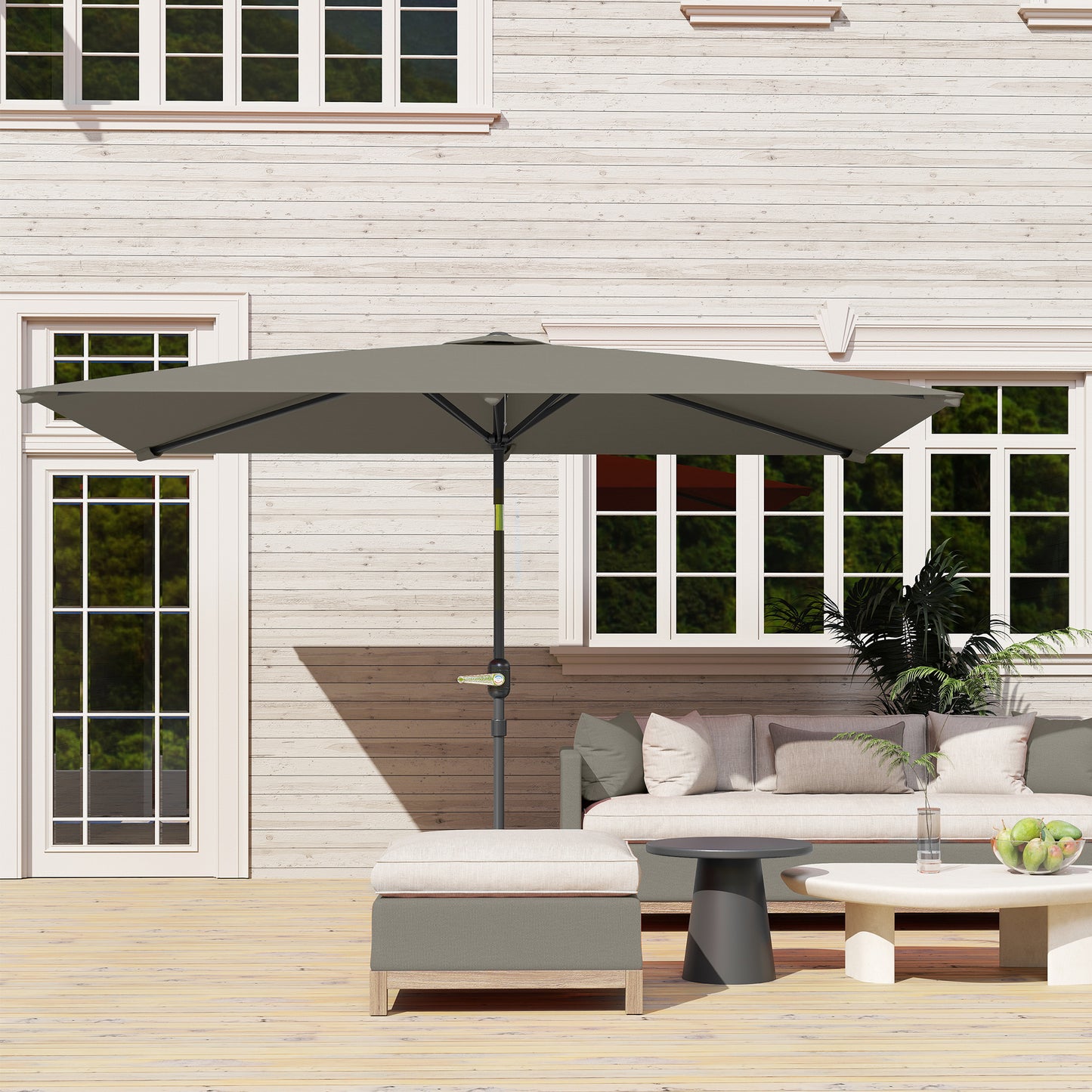 3x2m Garden Parasol Umbrella with Aluminium Pole, Tilt and Crank