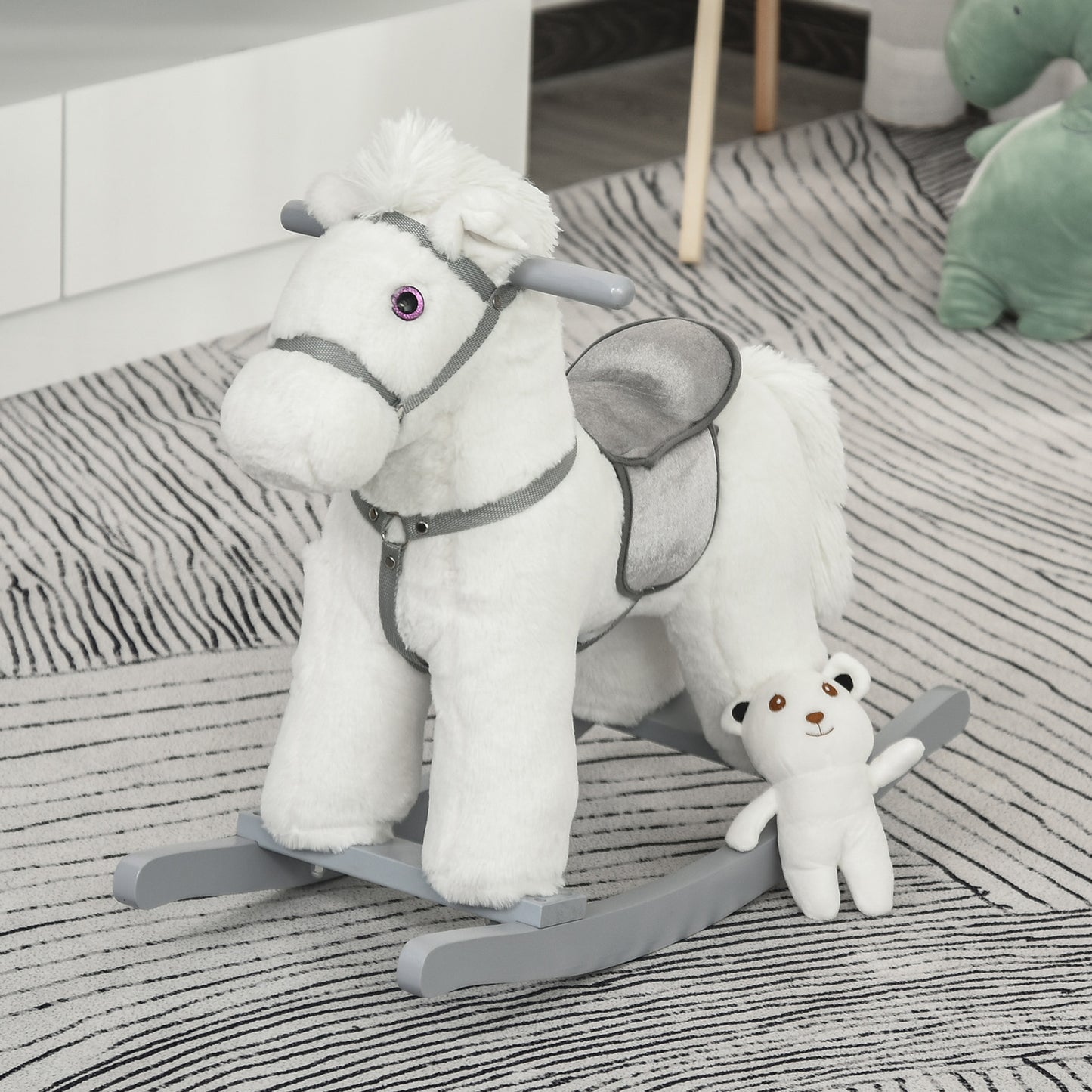 Kids Plush Ride-On Rocking Horse Toy Rocker