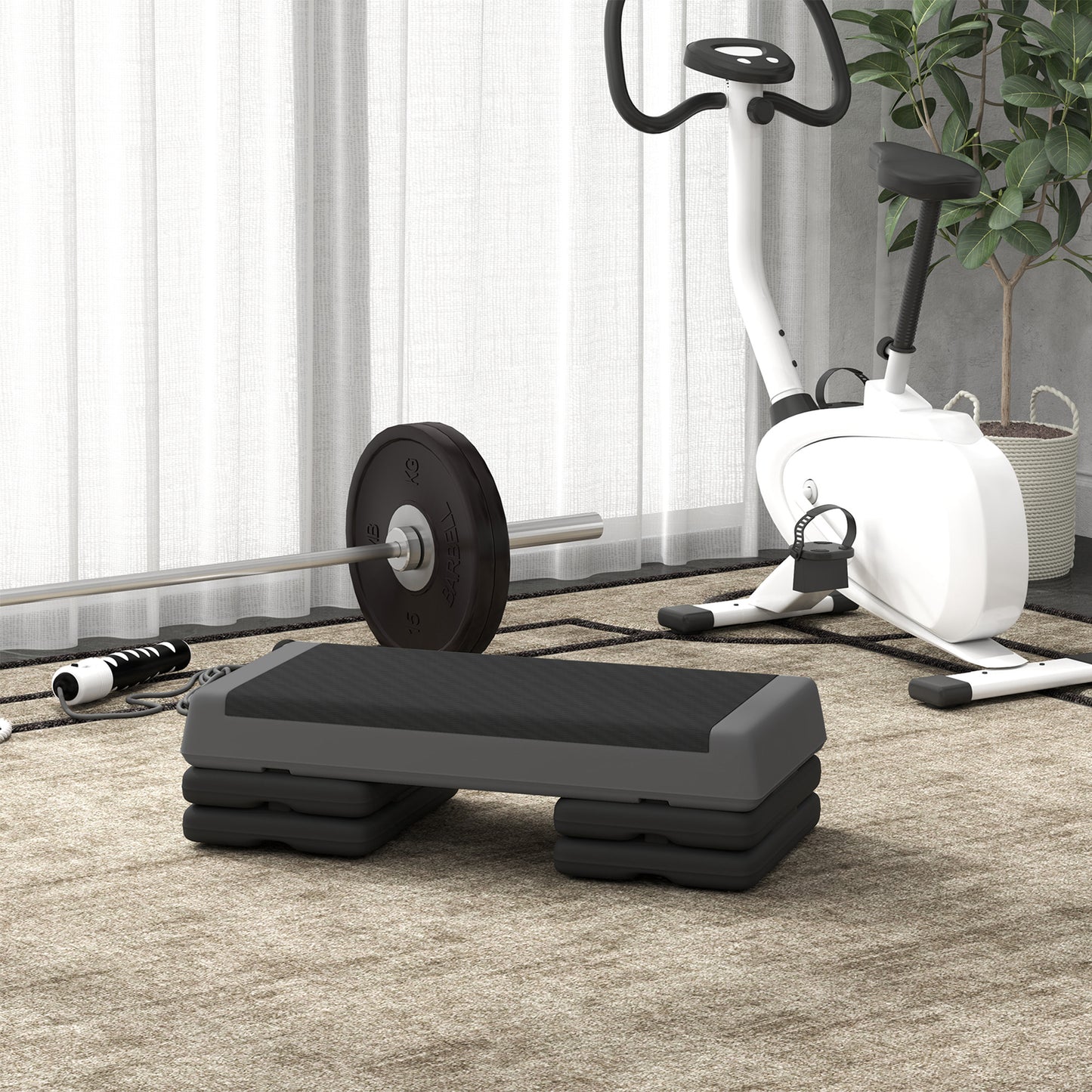 Adjustable Fitness Stepper, with Non-Slip Surface, for Home, Gym