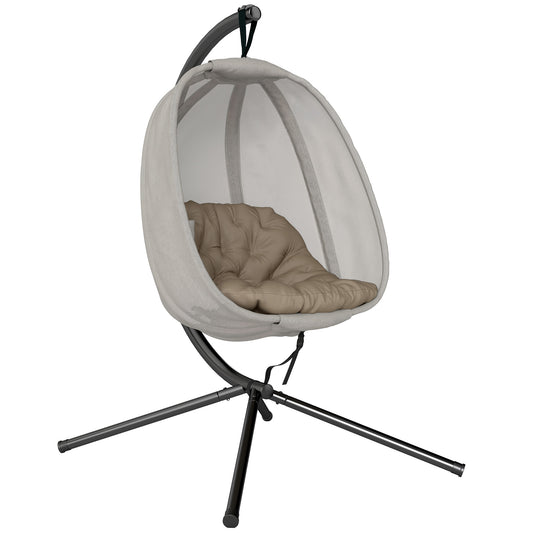 Hanging Egg Chair, Folding Texteline Swing Hammock with Side Pocket