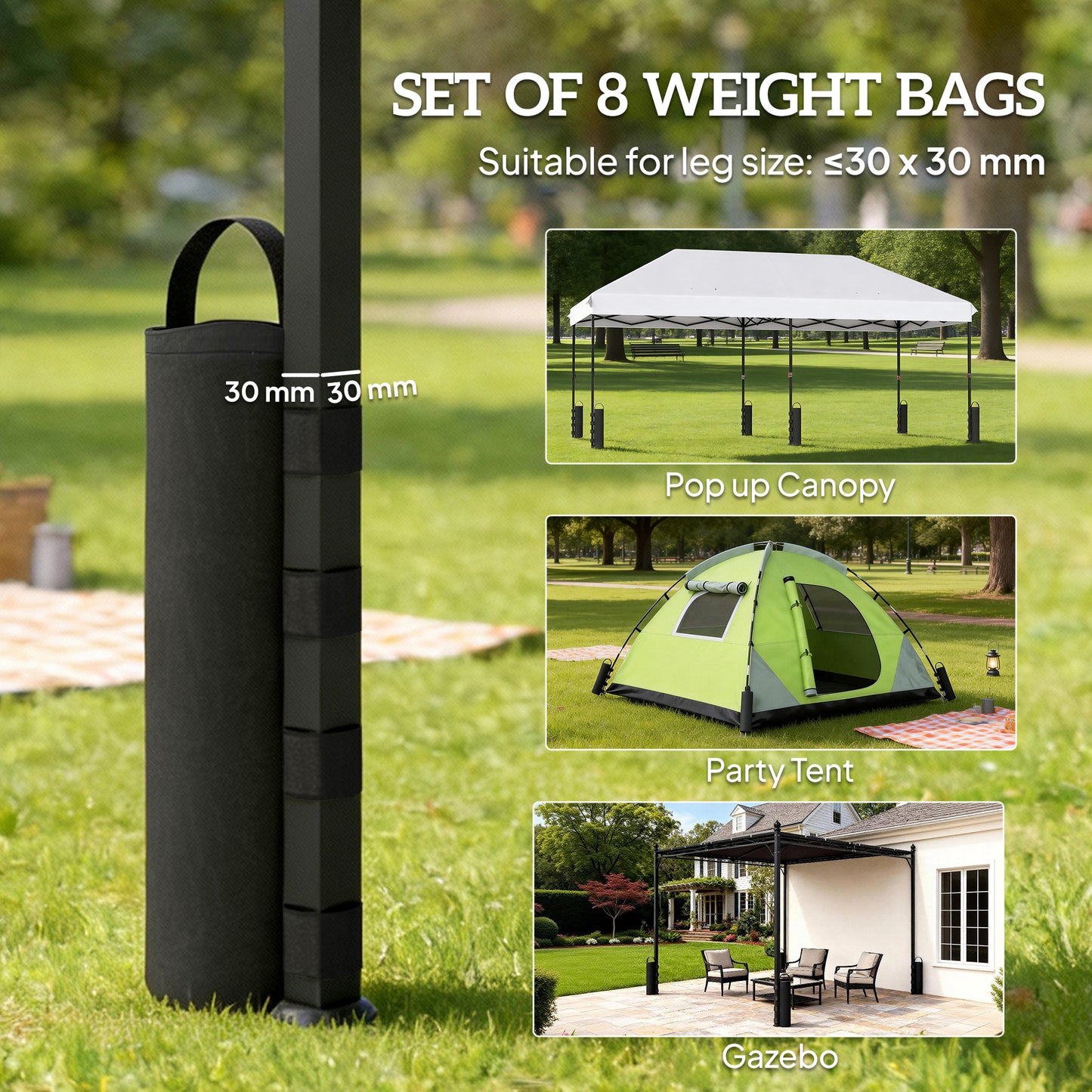 8 Pack Gazebo Sand Weights Bags