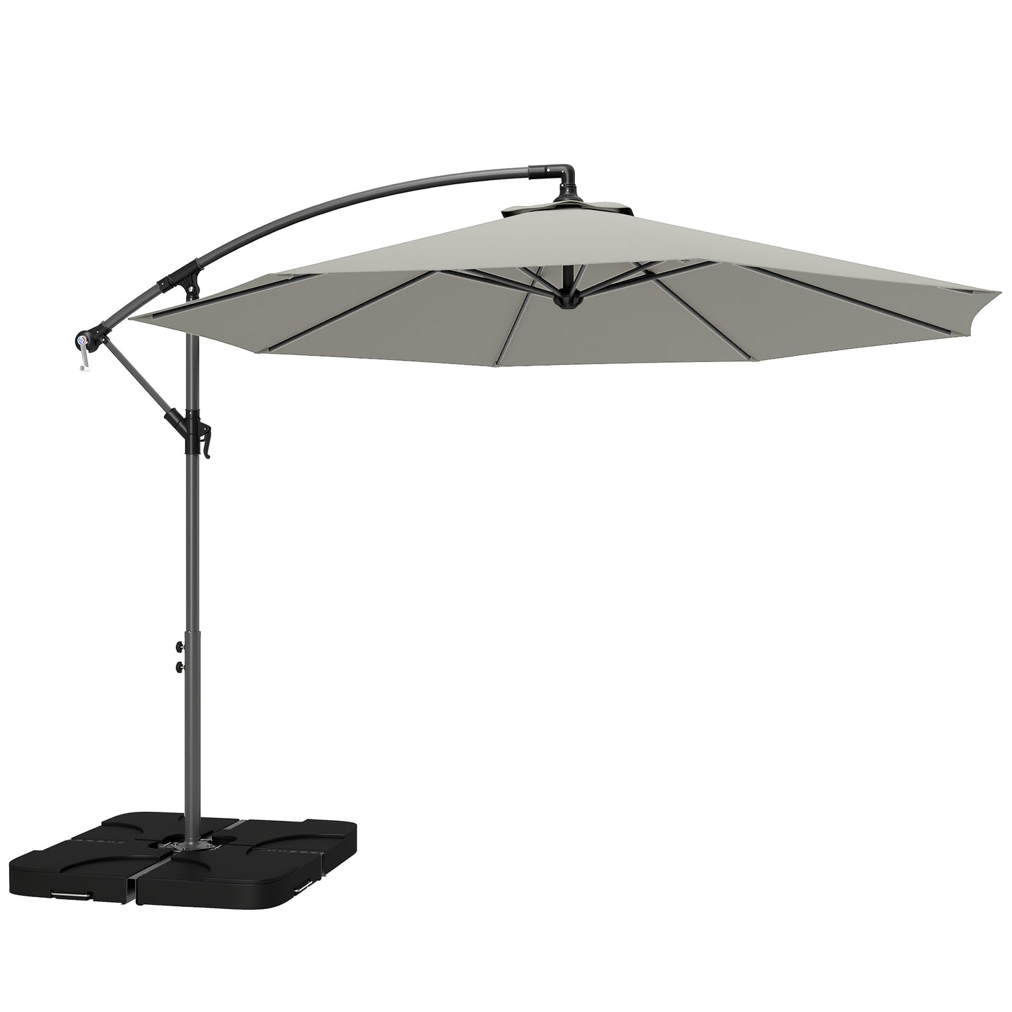 3m Overhanging Parasol, with Base, Weights and Cover