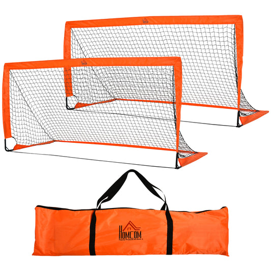 Set of 2 Football Goal Net 6 x 3 ft Foldable Outdoor Sport Training