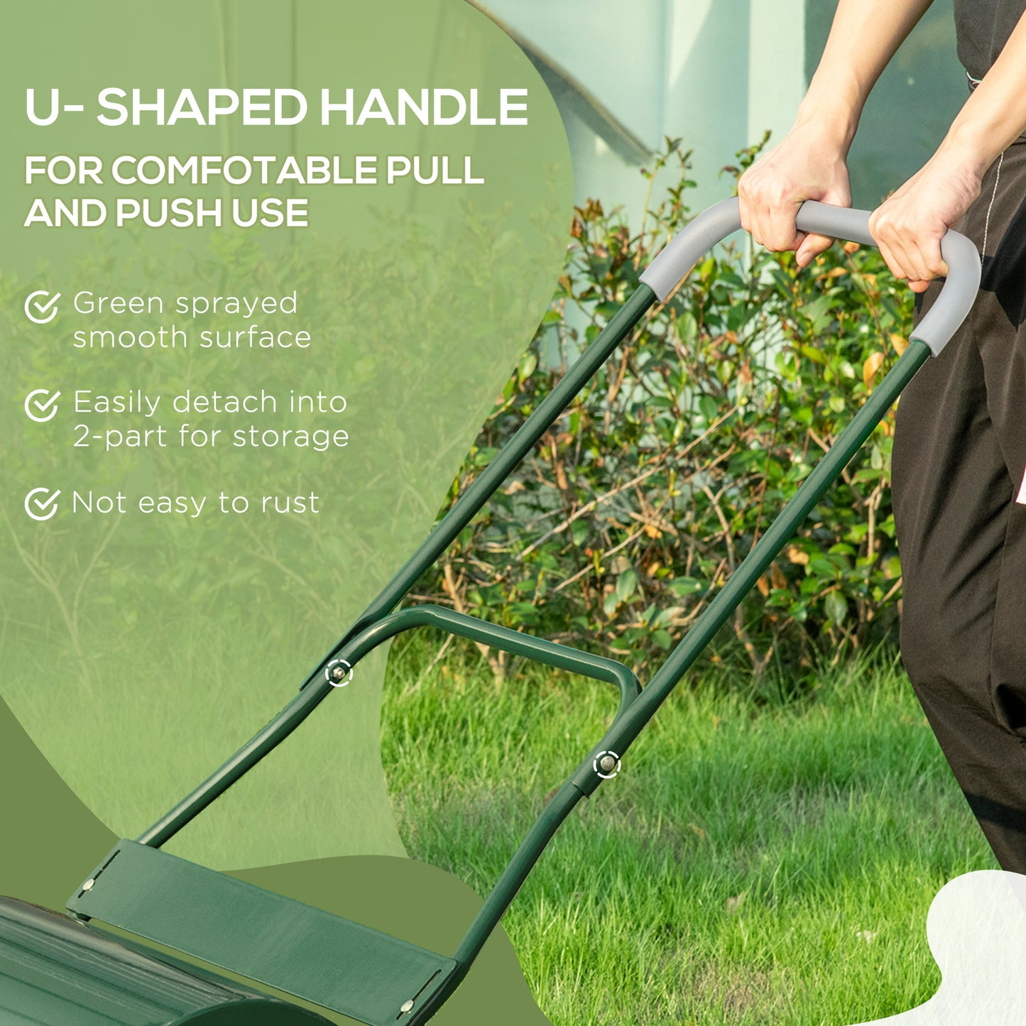 40L Garden Lawn Roller, Water Sand Filled Outdoor Grass Roller