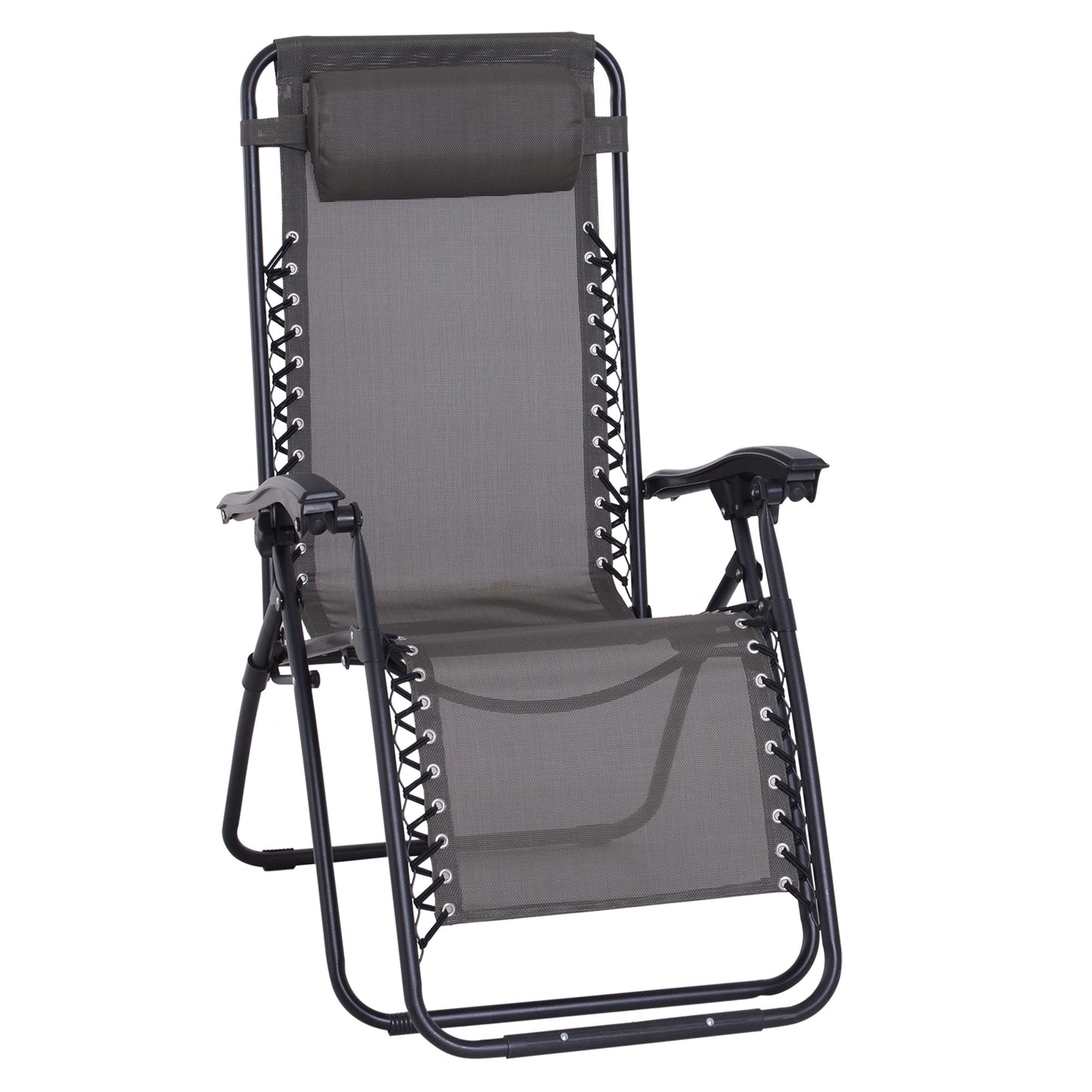 Zero Gravity Chair Metal Frame Texteline Armchair Outdoor Folding