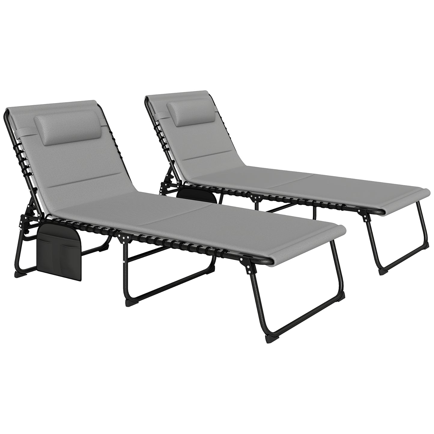 Set of Two Reclining Sun Loungers (2)