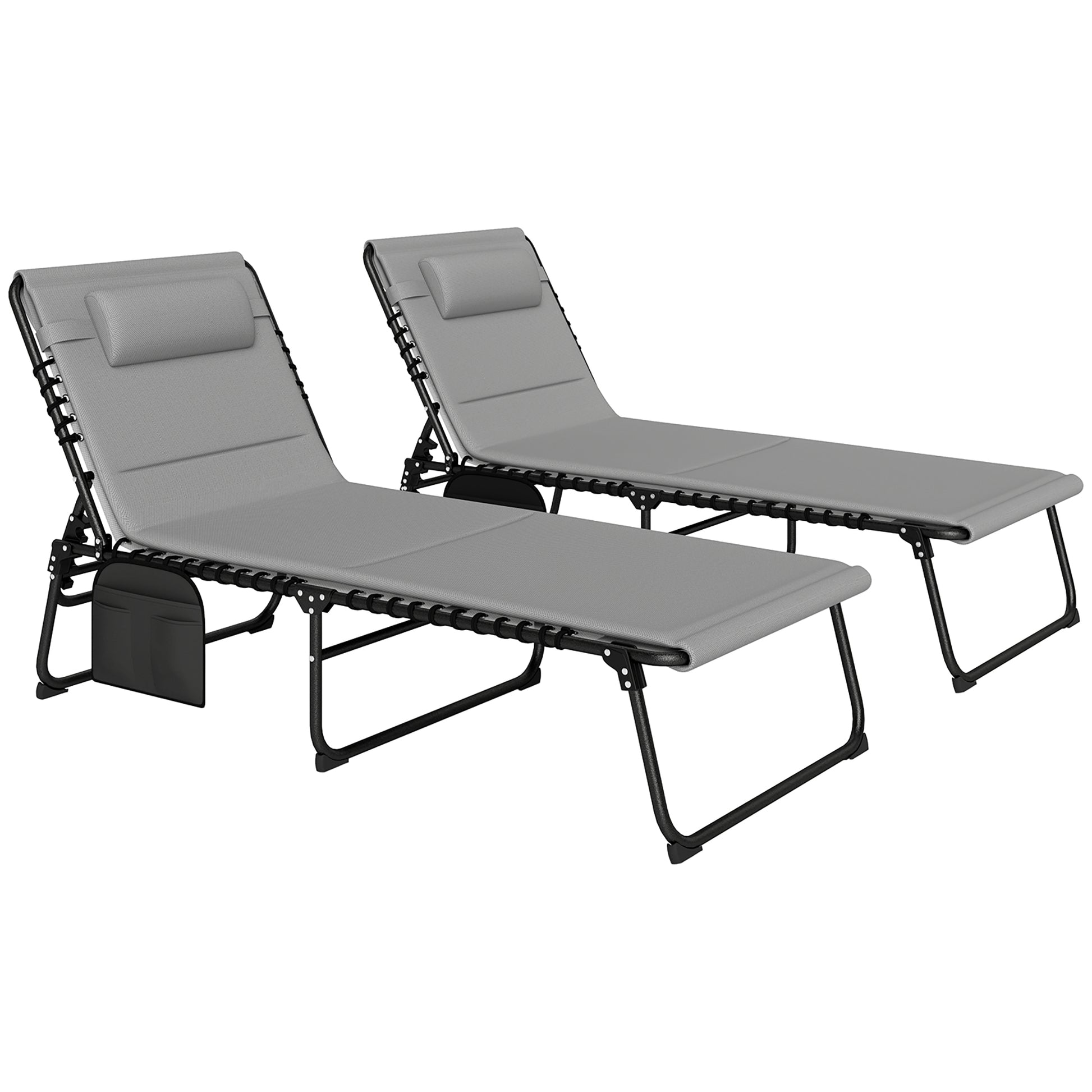 Set of Two Reclining Sun Loungers (2)