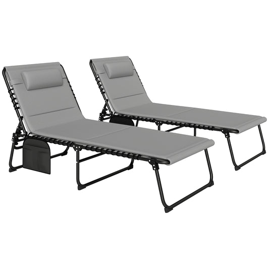 Set of Two Reclining Sun Loungers (2)