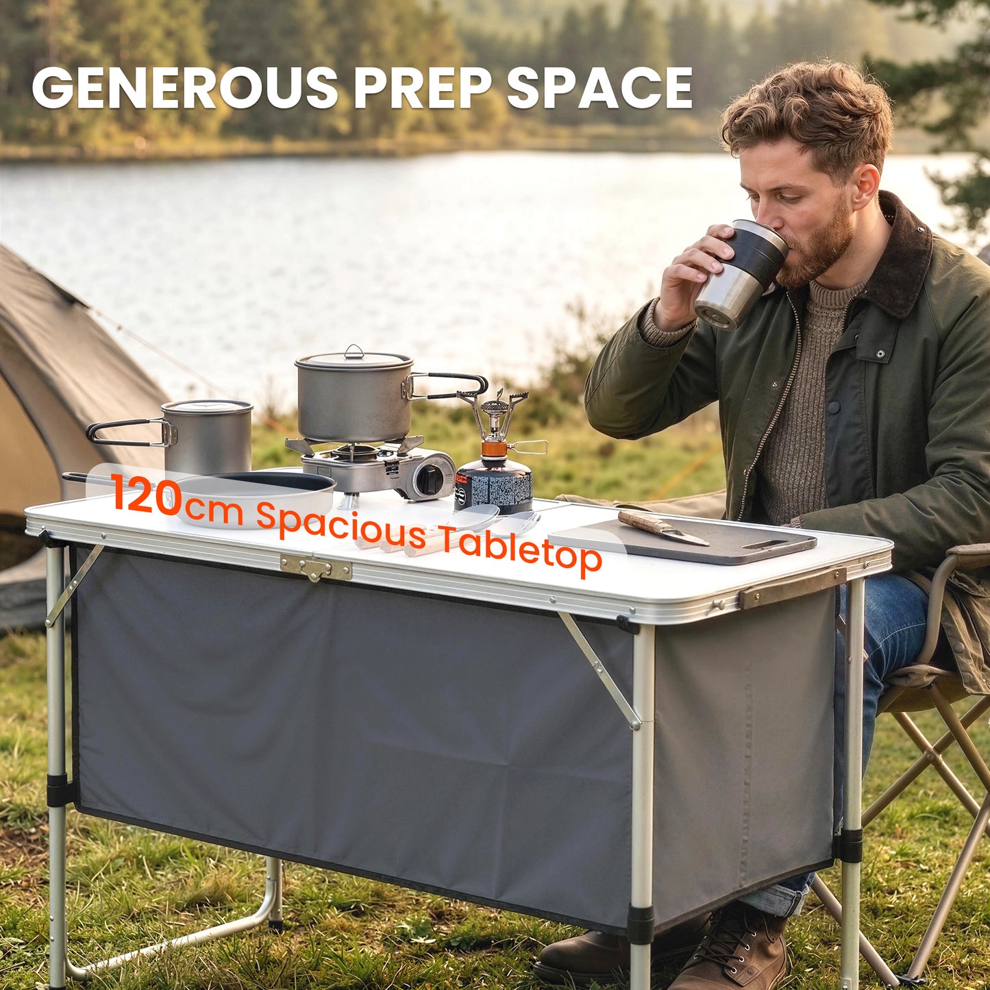 Camping Cupboards Folding Portable Aluminium Camp Cook Station