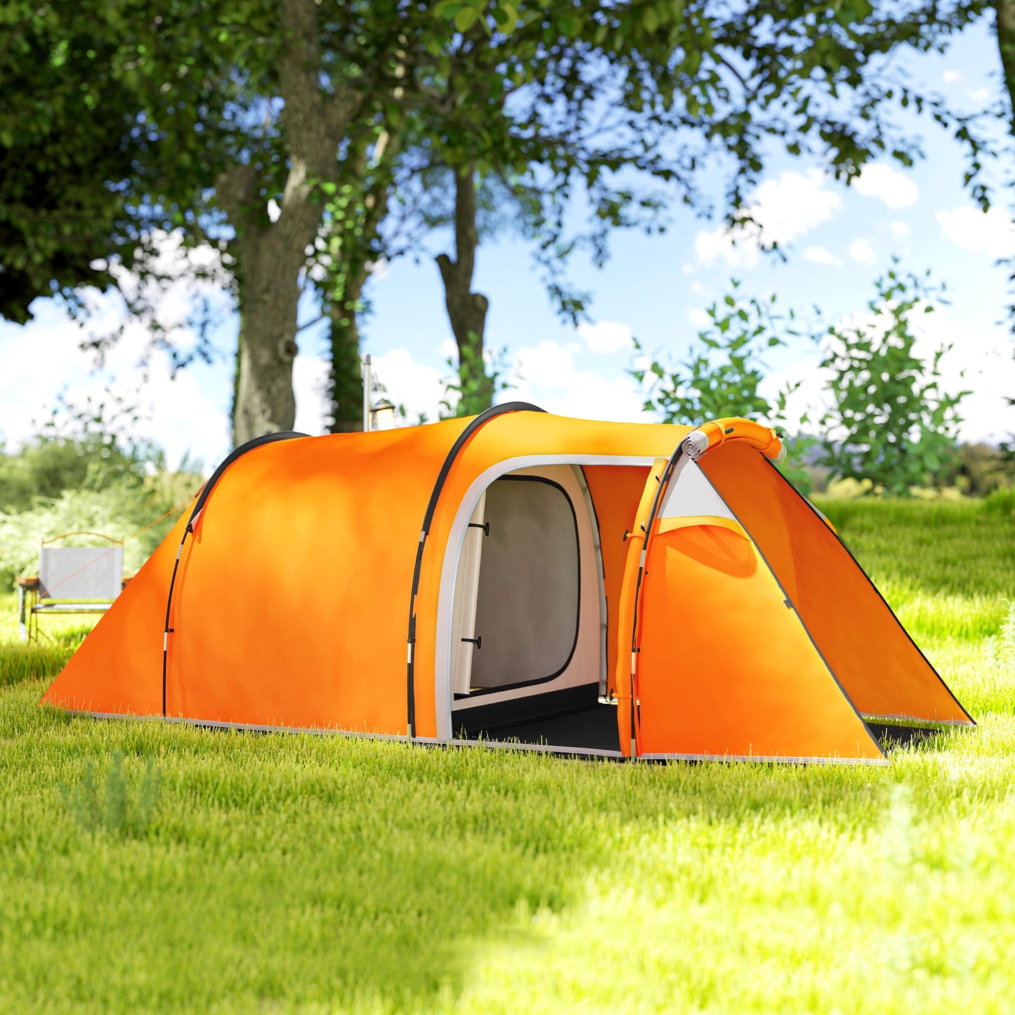 2-3 Man Tunnel Tents w/ Vestibule Camping Tent Porch Air Vents