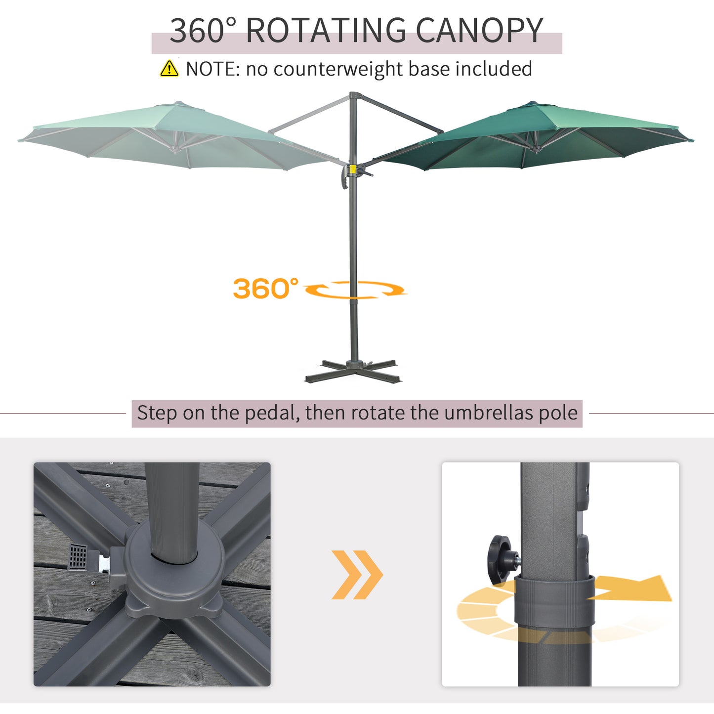 3 x 3(m) Cantilever Parasol with Cross Base