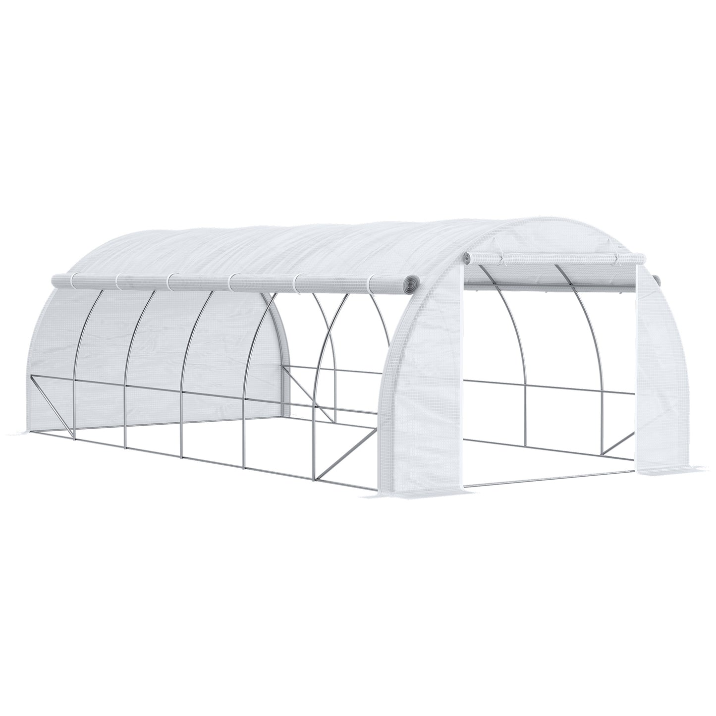 6 x 3 x 2 m Polytunnel Greenhouse with Roll-up Side Walls