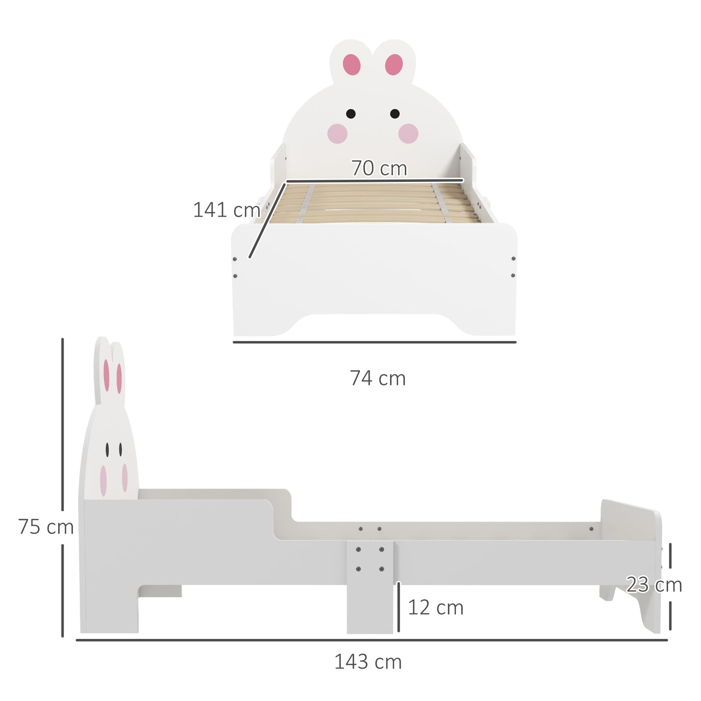 Rabbit-Designed Toddler Bed, Kids Bedroom Furniture