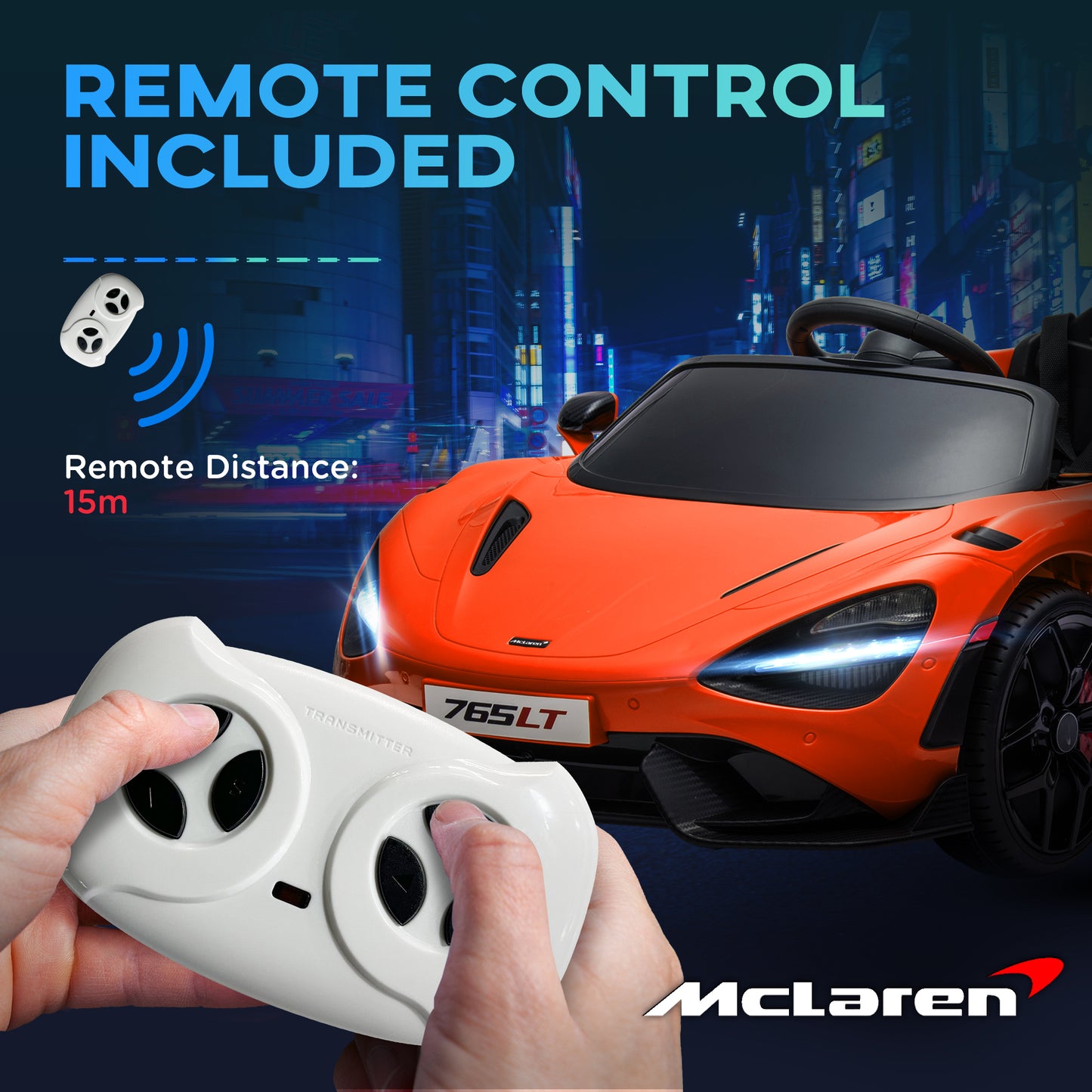 McLaren 765LT Licensed 12V Kids Electric Ride on Car
