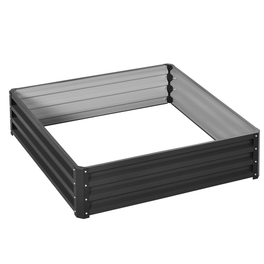 432L Square Raised Garden Bed Box with Weatherized Steel Frame