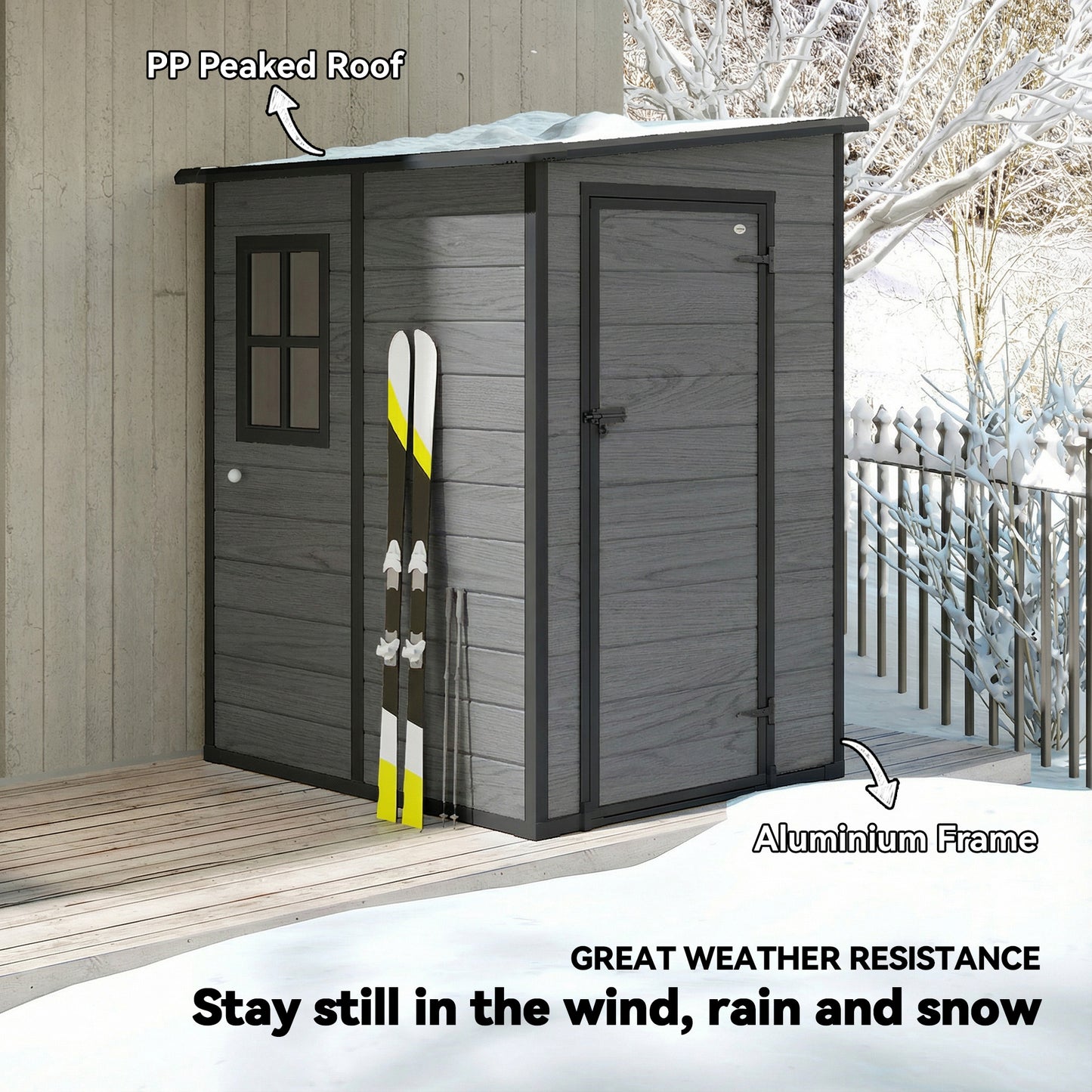 4'x5' Garden Storage Shed, Lean to Shed (1)